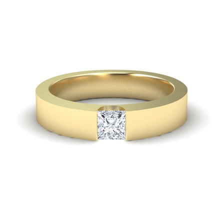 White Diamond Solitaire Men's Band - Xiuling