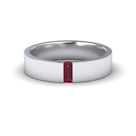 Ruby 4.5mm Men's Band Wedding Ring - Hudson