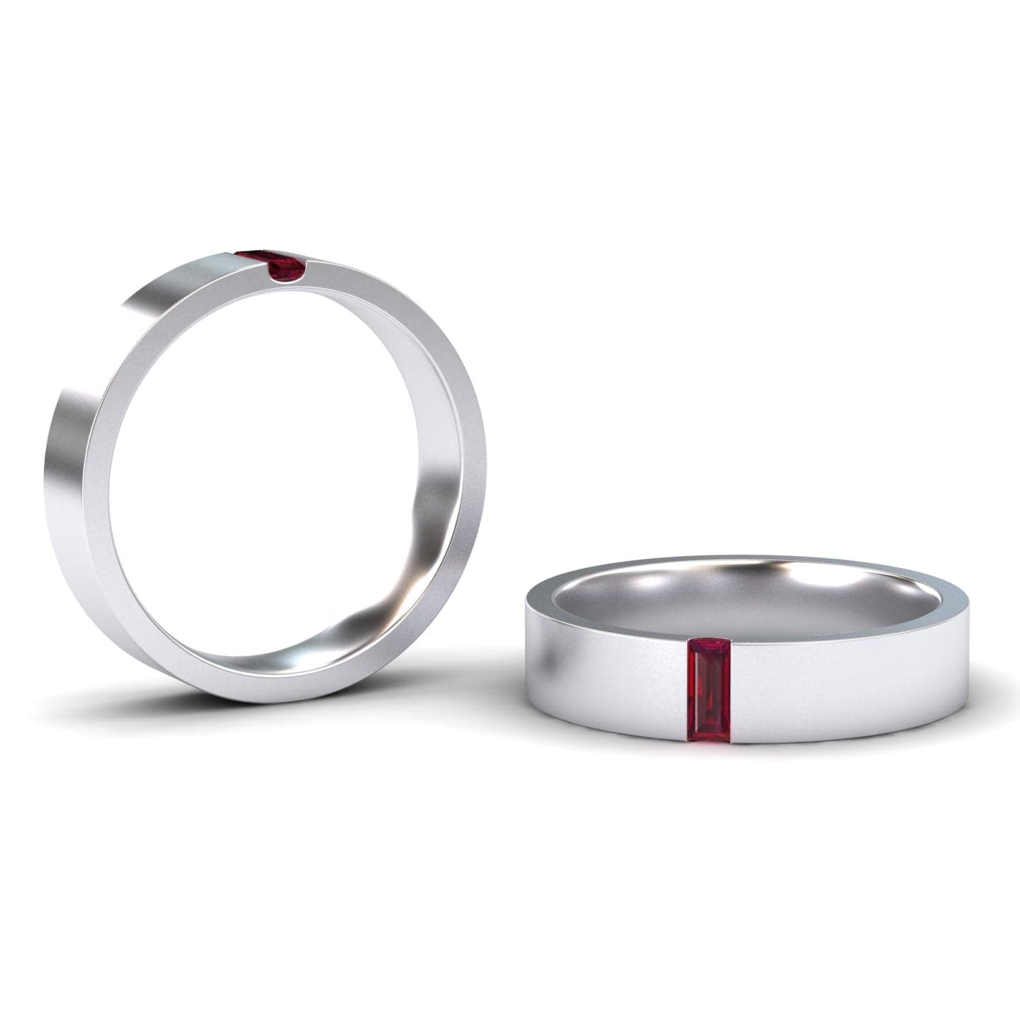 Ruby 4.5mm Men's Band Wedding Ring - Hudson