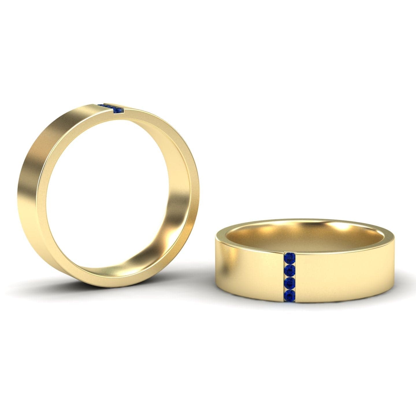 Men's 5.5mm Blue Sapphire Wedding Ring - Chase