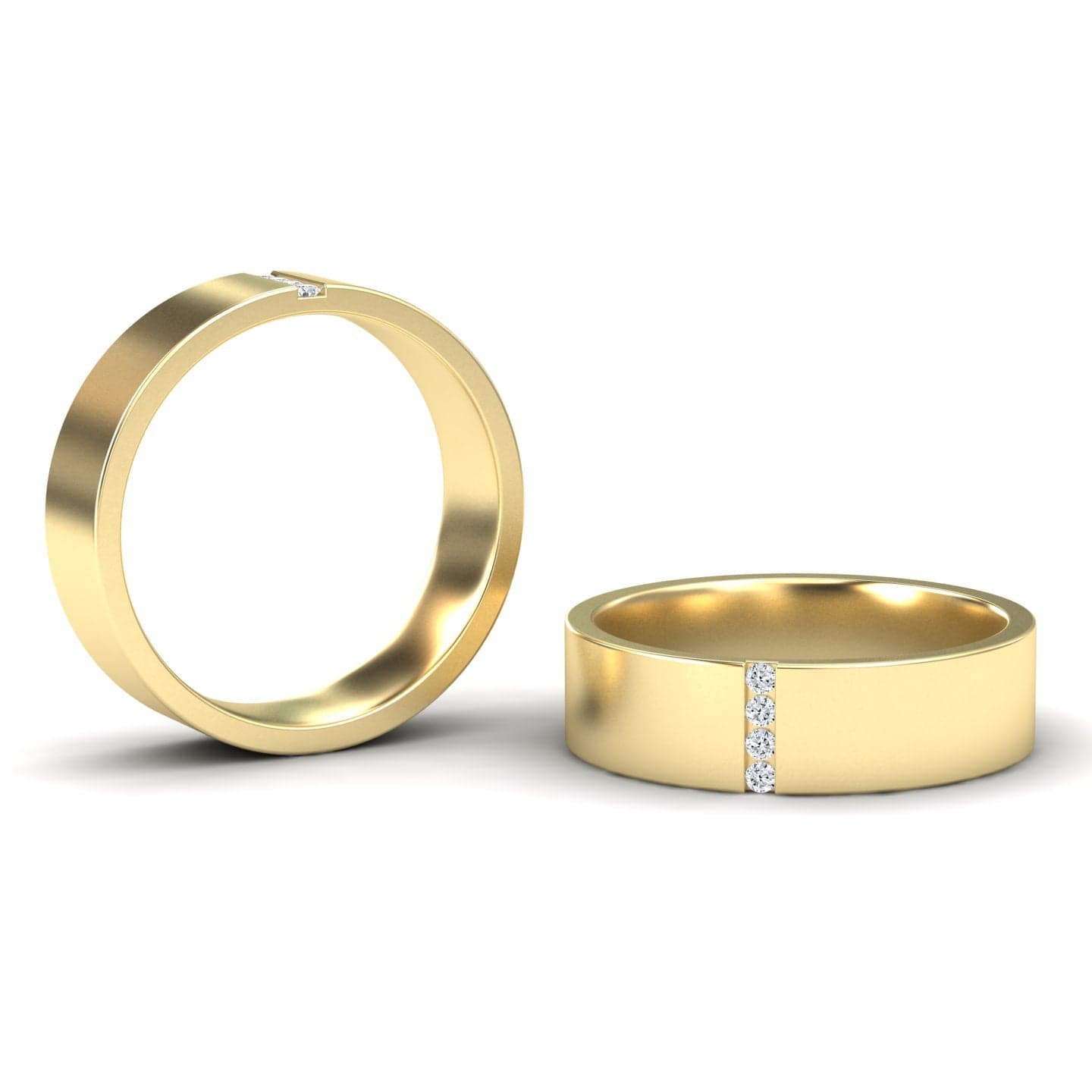 Men's 5.5mm White Diamond Wedding Ring - Chase