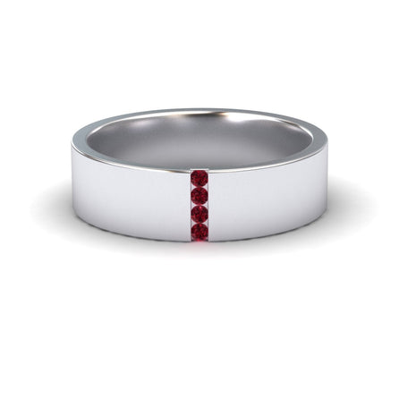 Men's 5.5mm Ruby Wedding Ring - Chase