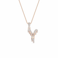 Y Initial Dripping Diamond Pendant Necklace - Yash