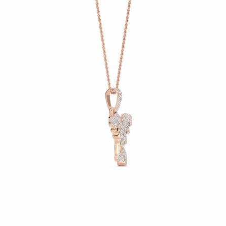Y Initial Dripping Diamond Pendant Necklace - Yash