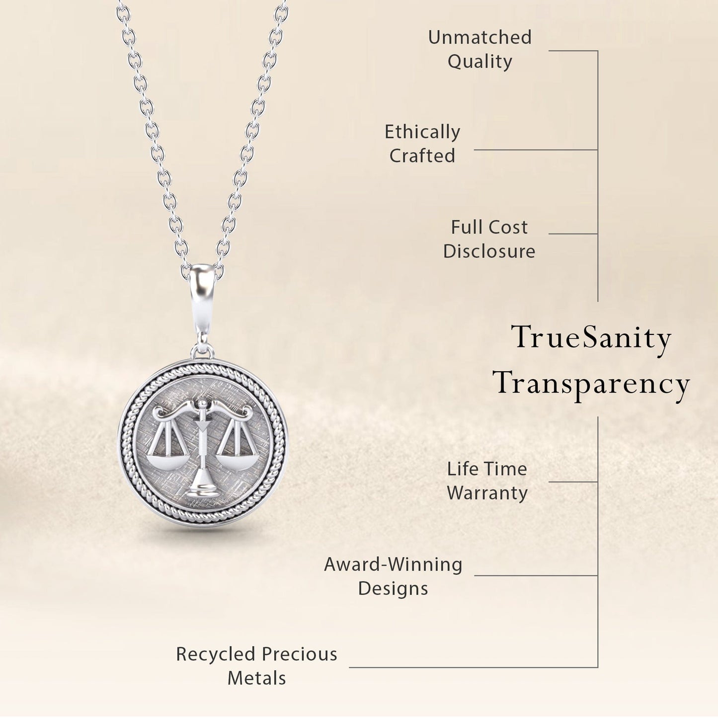 Libra Zodiac Medallion Necklace - Angeles