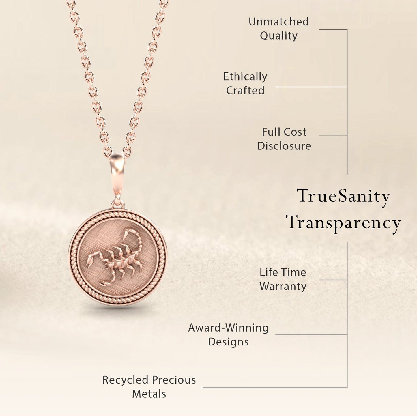 Scorpio Zodiac Medallion Necklace - Nayara