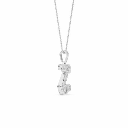 Z Initial Dripping Diamond Pendant Necklace - Zhu