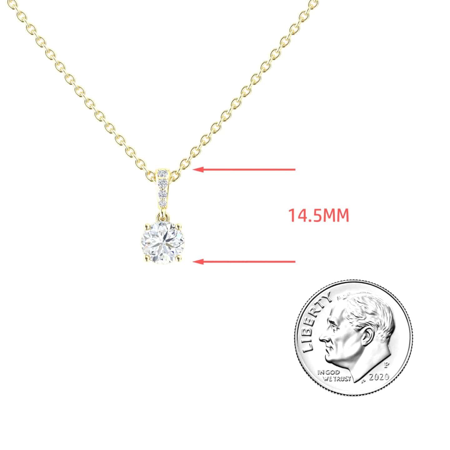 White Diamond Pave Bail Solitaire Necklace - Regina