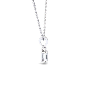 White Diamond Two-Stone Drop Necklace - Kara