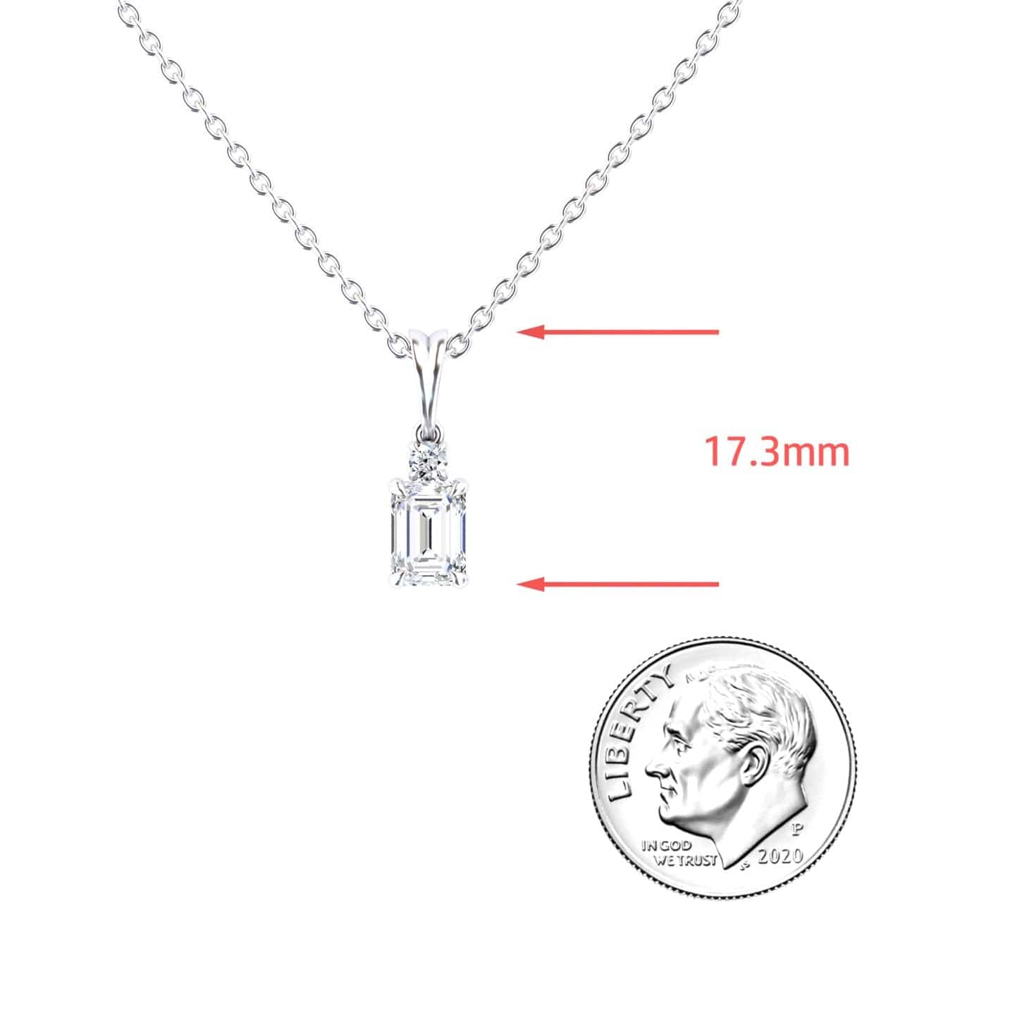 White Diamond Two-Stone Drop Necklace - Kara