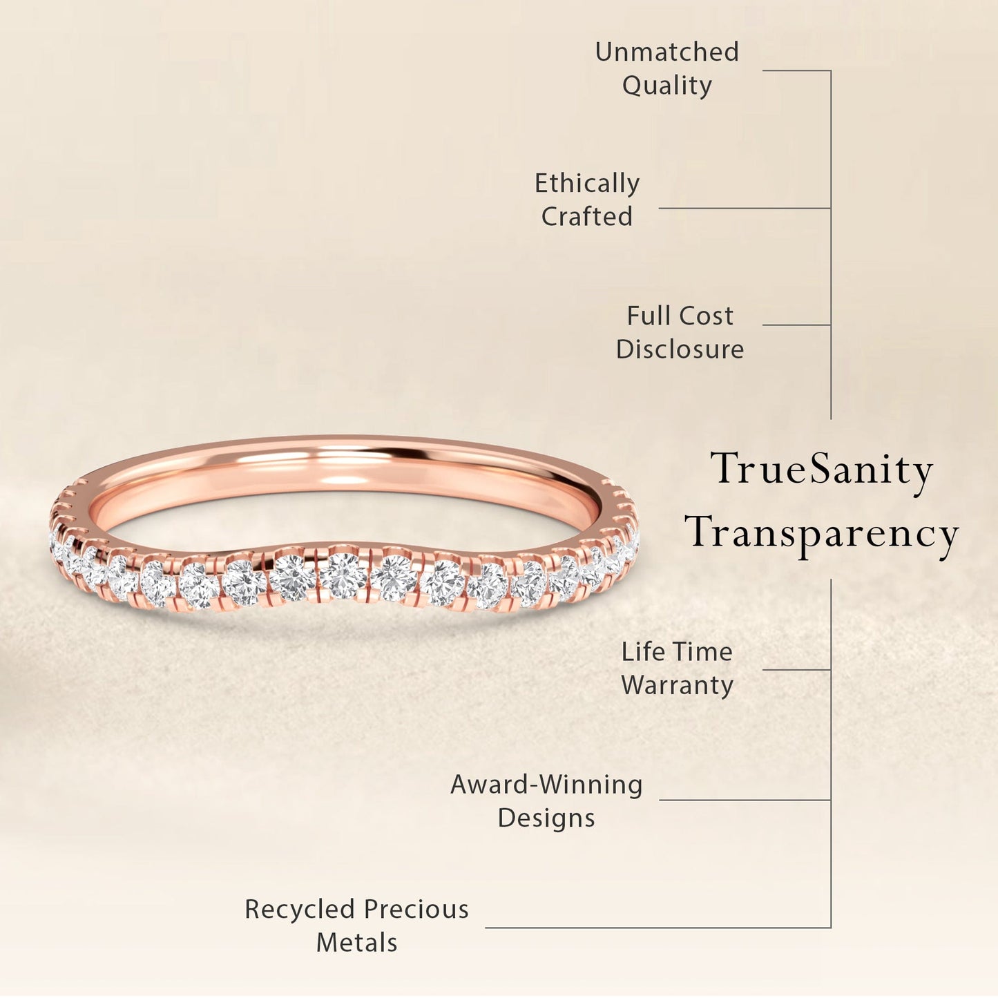 White Diamond Classic Three-Stone Pave Engagement Ring - Sienna