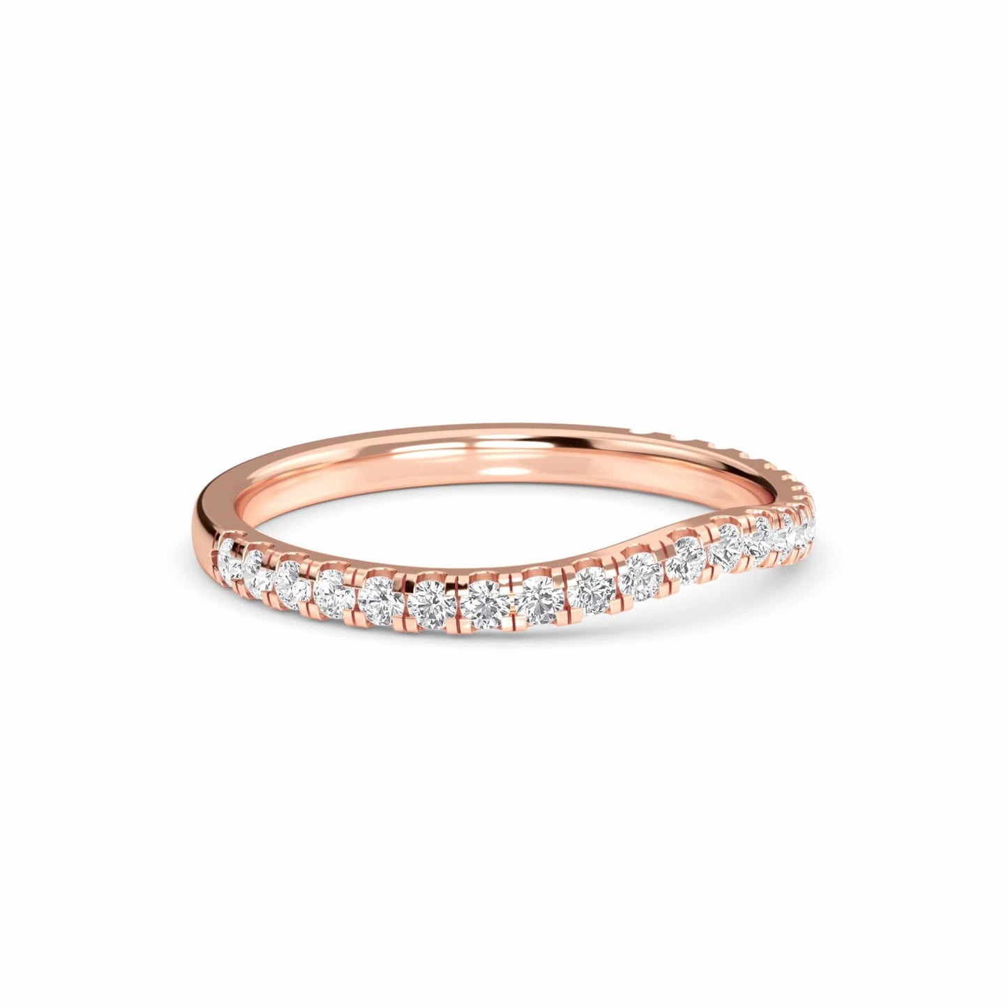 White Diamond Pave Wave Band - Kristina