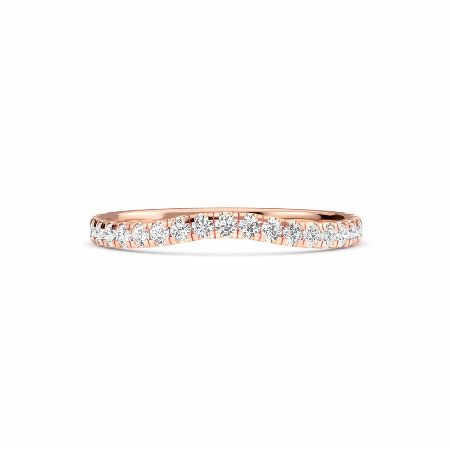 White Diamond Pave Wave Band - Kristina