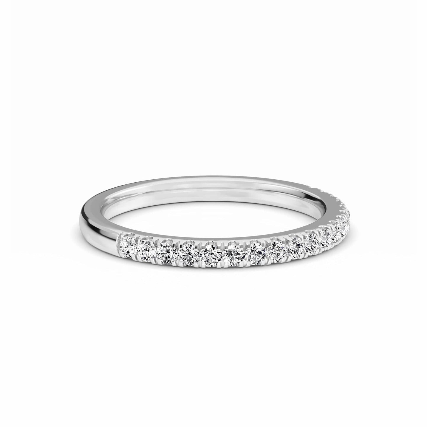 Half Eternity Pave Diamond Ring - Lourdes