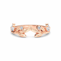 White Diamond Leaf Motif Band Ring - Ritu