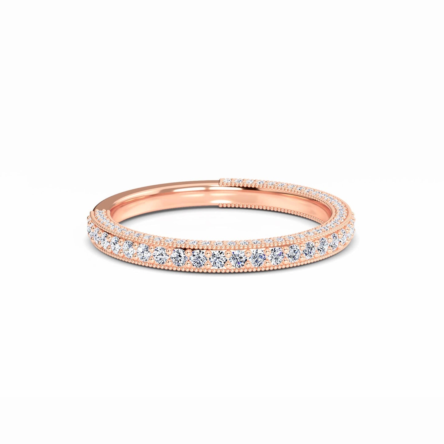 White Diamond Three-Quarter Milgrain Eternity Pave Band - Selena