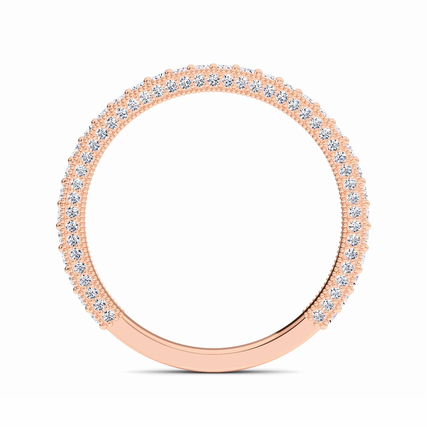White Diamond Three-Quarter Milgrain Eternity Pave Band - Selena