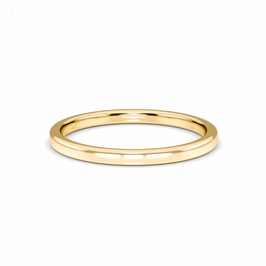 Classic Slim Polished Gold Wedding Band - Celeste