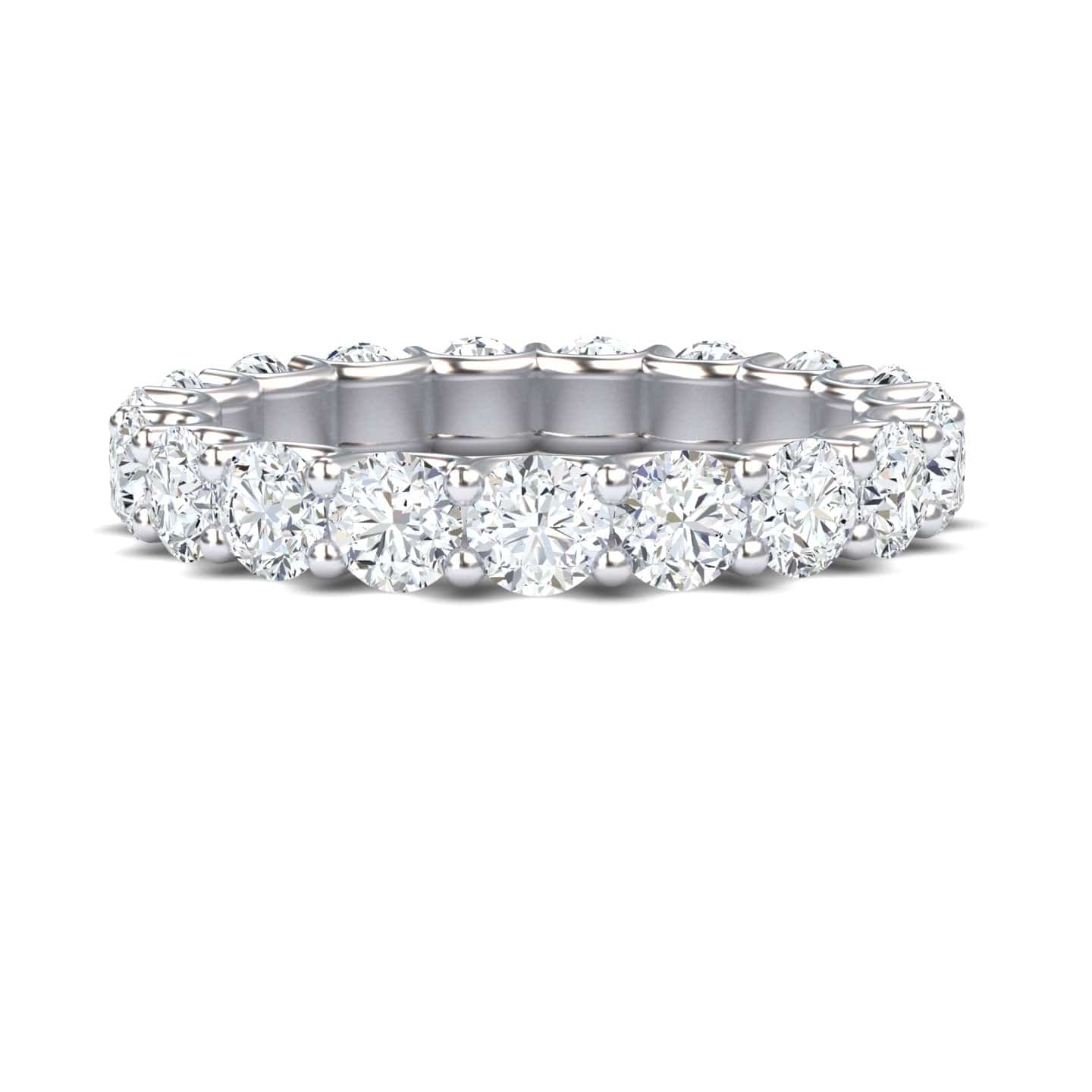 White Diamond Classic Shared Prong Eternity Band - Fenxia
