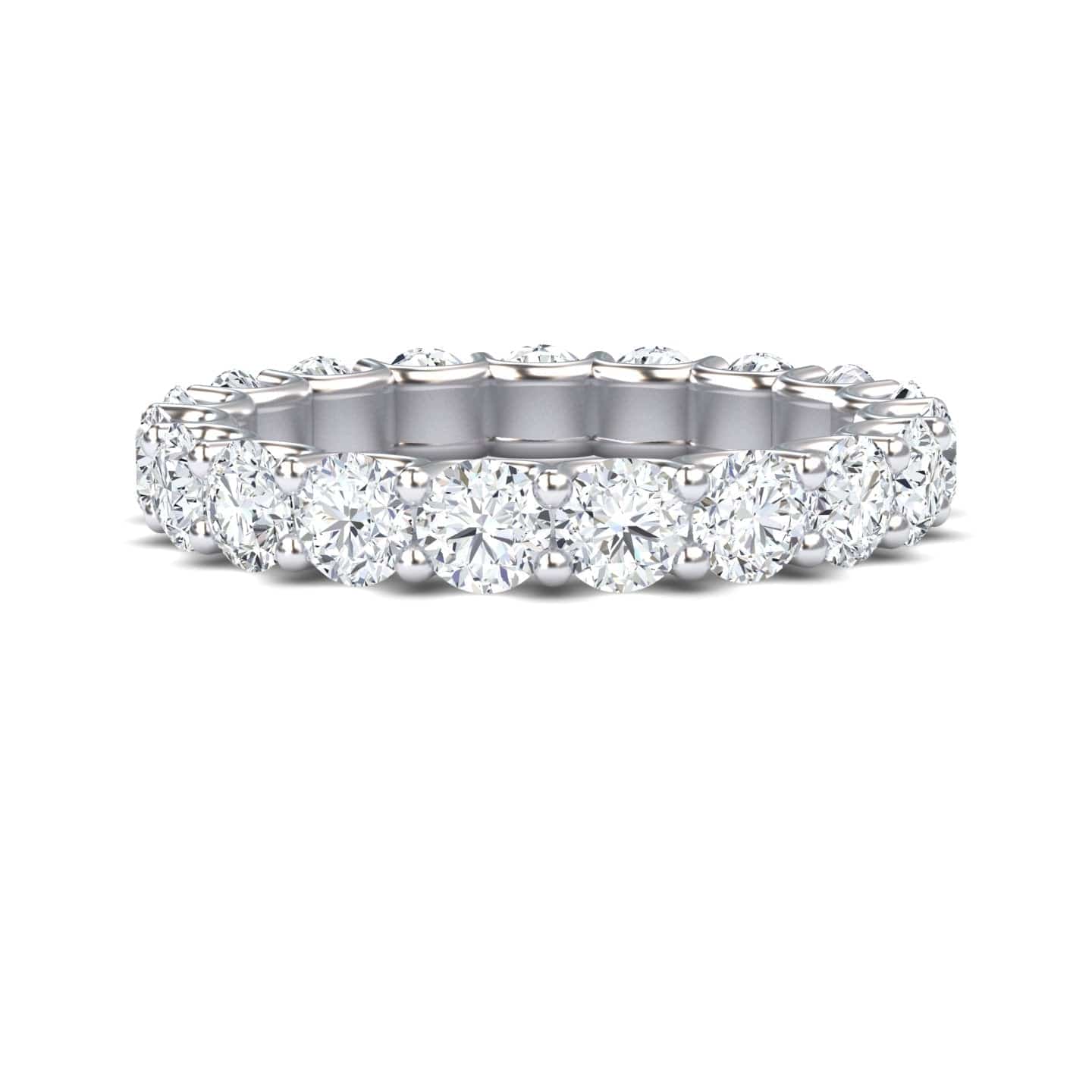 White Diamond Classic Shared Prong Eternity Band - Fenxia