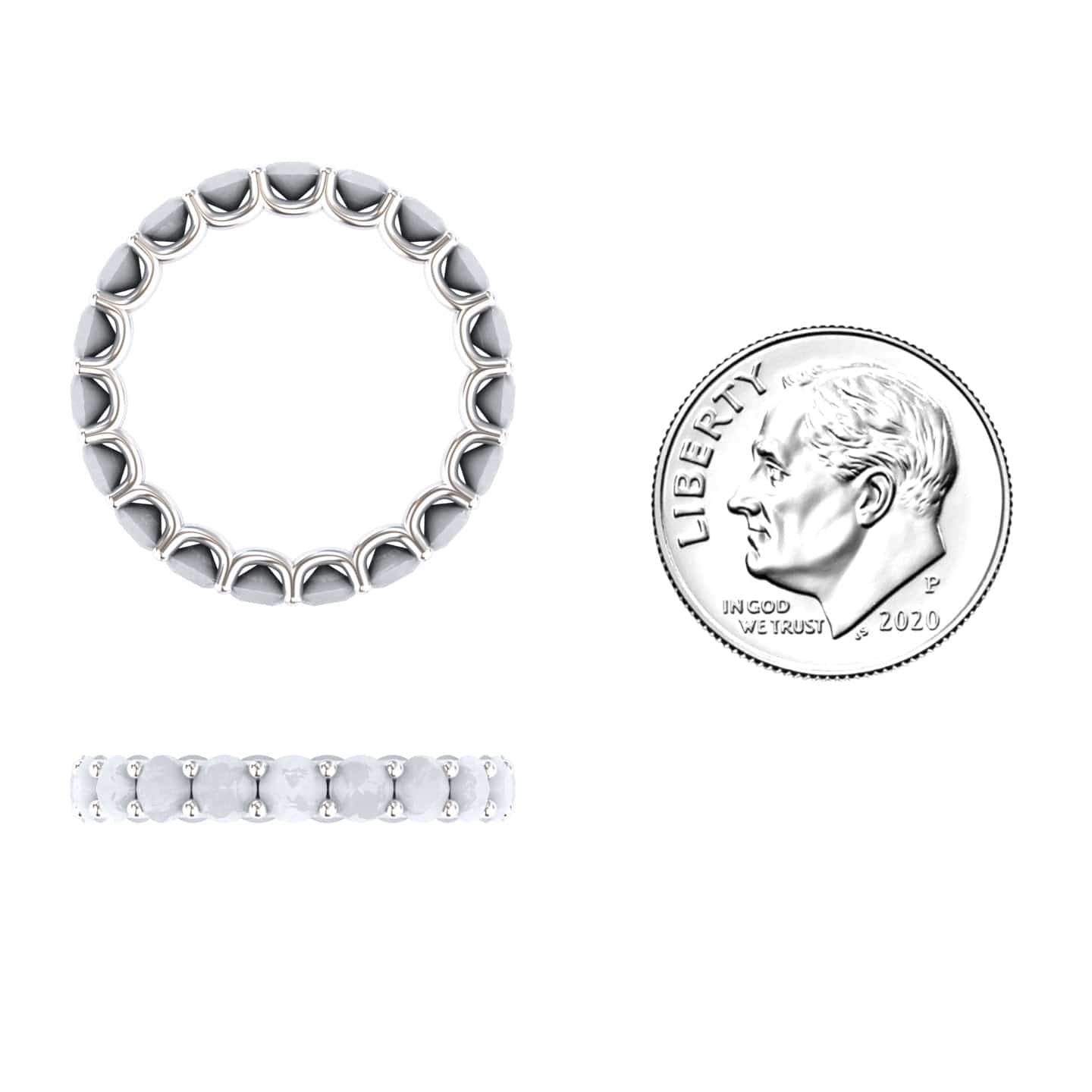 White Diamond Classic Shared Prong Eternity Band - Fenxia