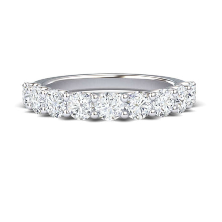 White Diamond Classic Shared Prong Half Eternity Band - Mirta