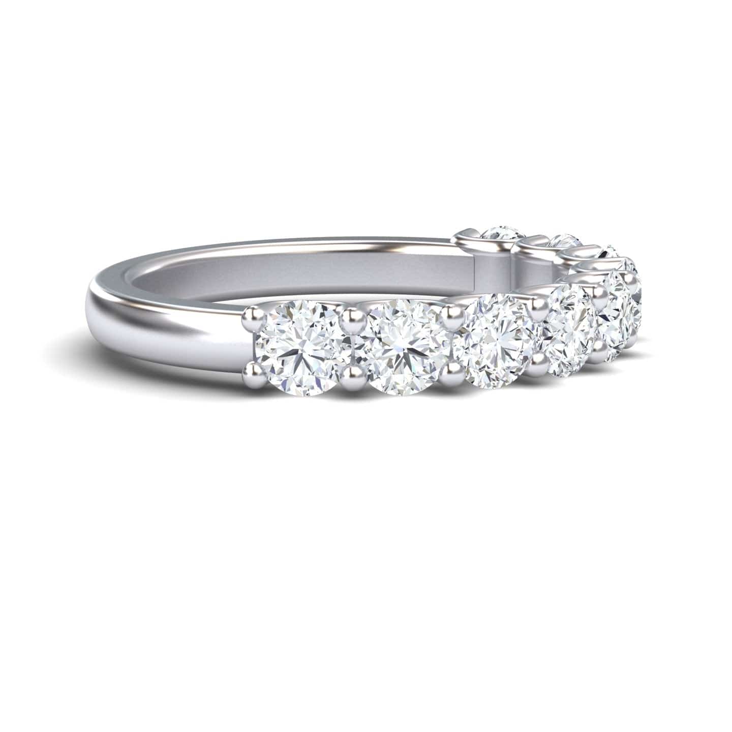 White Diamond Classic Shared Prong Half Eternity Band - Mirta