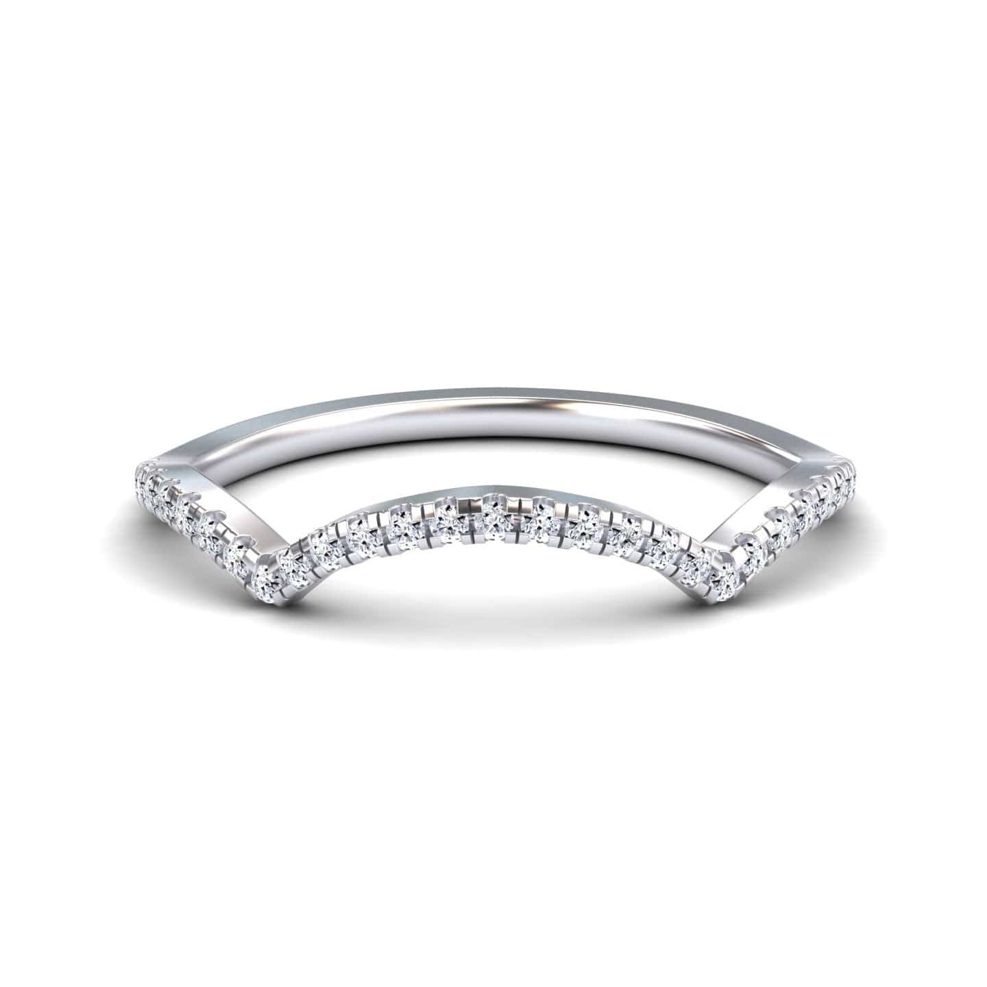 White Diamond Twisted Double Halo Bridal Engagement Ring - Lark