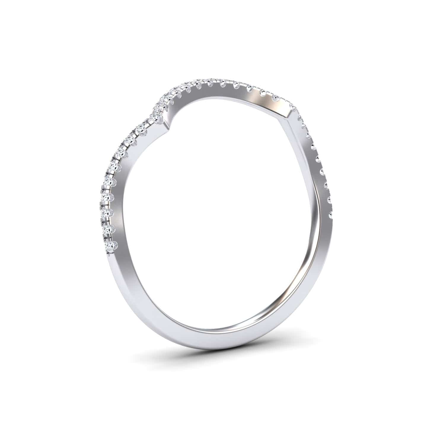 White Diamond Twisted Double Halo Bridal Engagement Ring - Lark