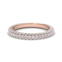 White Diamond Double Row Eternity Wedding Band - Xiumei