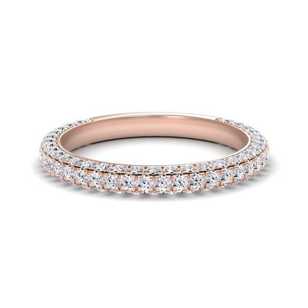 White Diamond Double Row Eternity Wedding Band - Xiumei