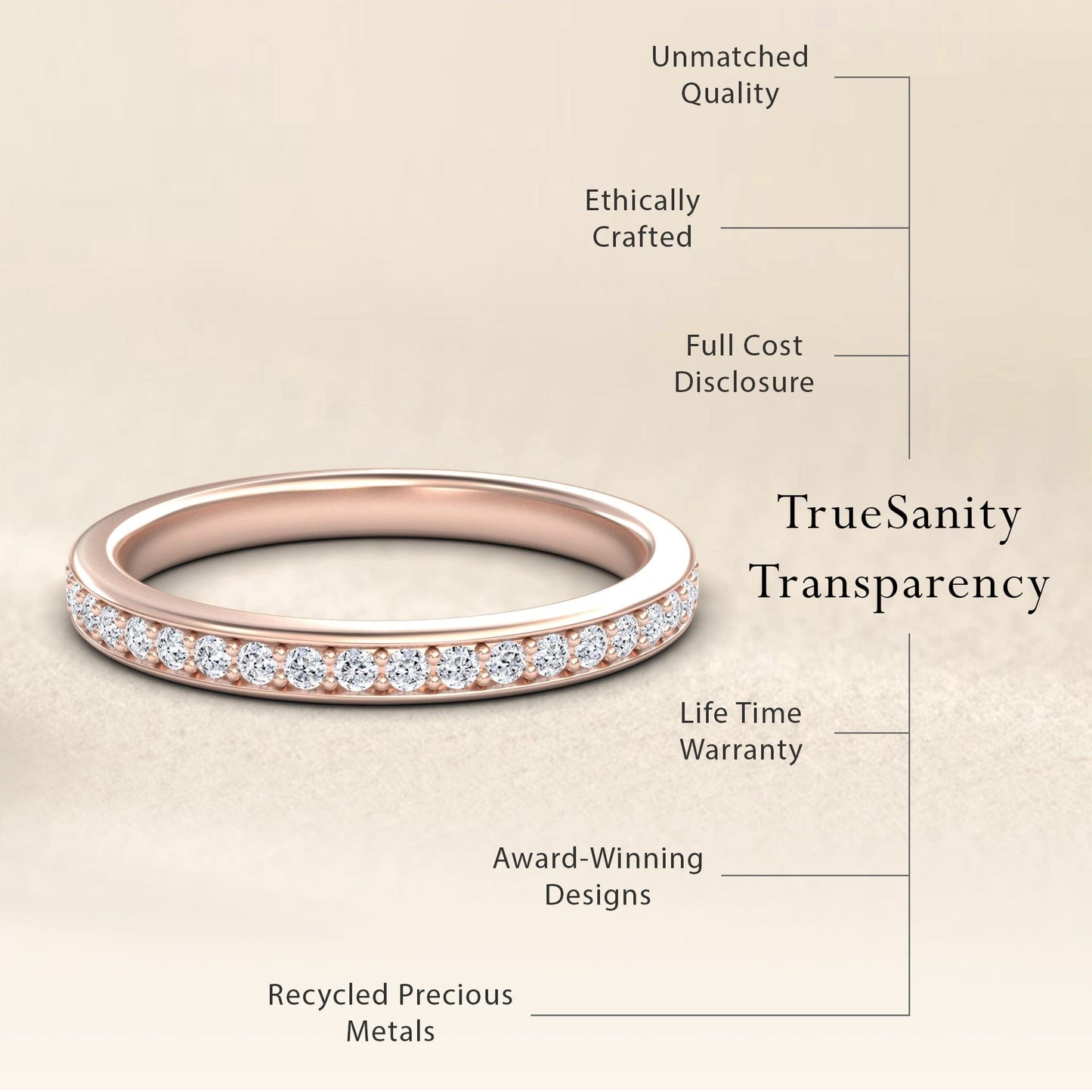 White Diamond Half Eternity Wedding Band - Yanjuan