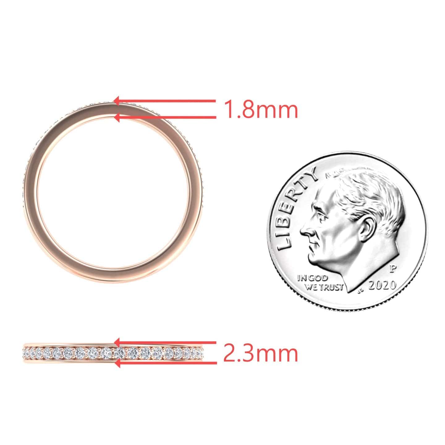 White Diamond Half Eternity Wedding Band - Yanjuan