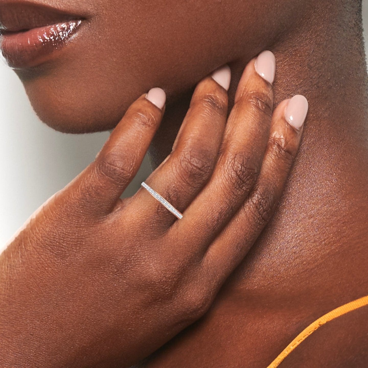 White Diamond Half Eternity Wedding Band - Yanjuan