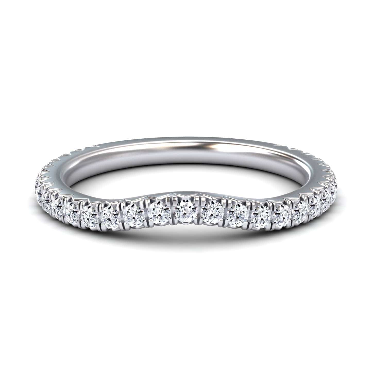 White Diamond Pave Wave Band - Wen
