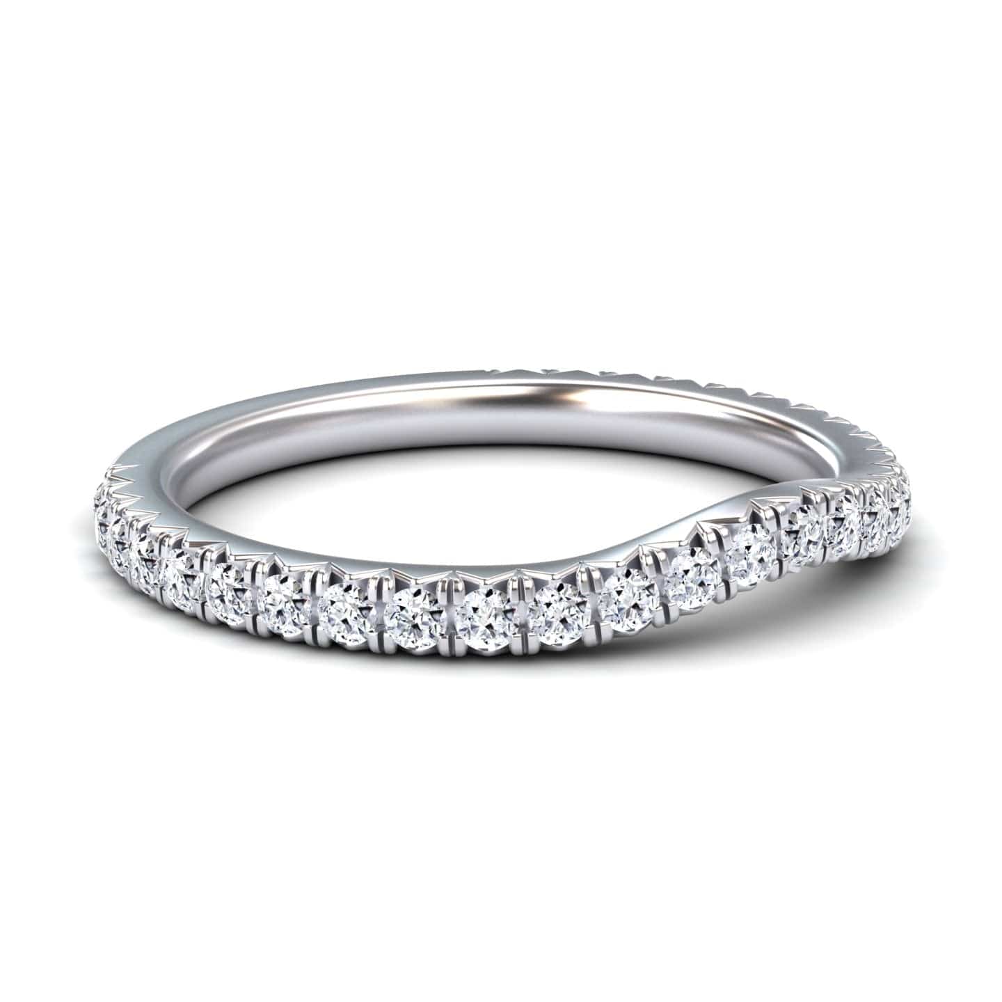 White Diamond Pave Wave Band - Wen
