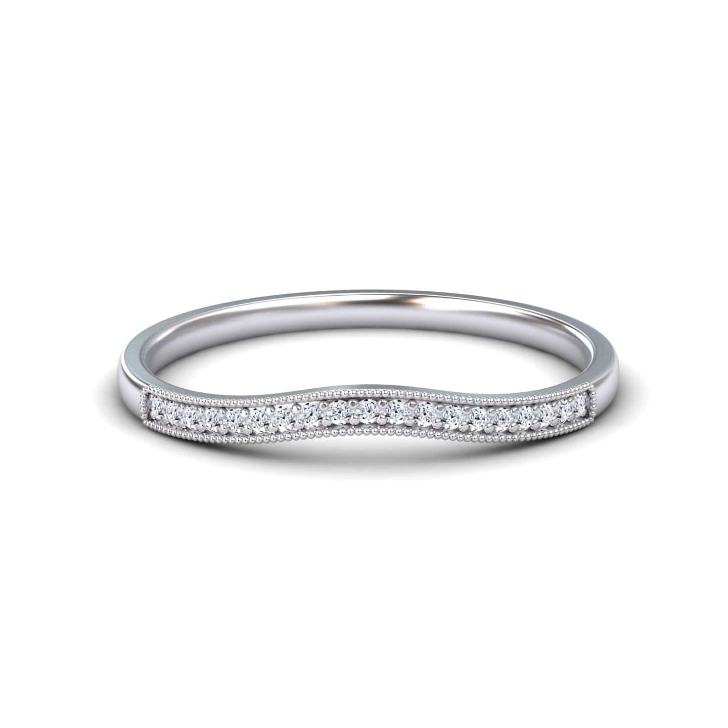 White Diamond Vintage-Inspired Bridal Engagement Ring - Tracy