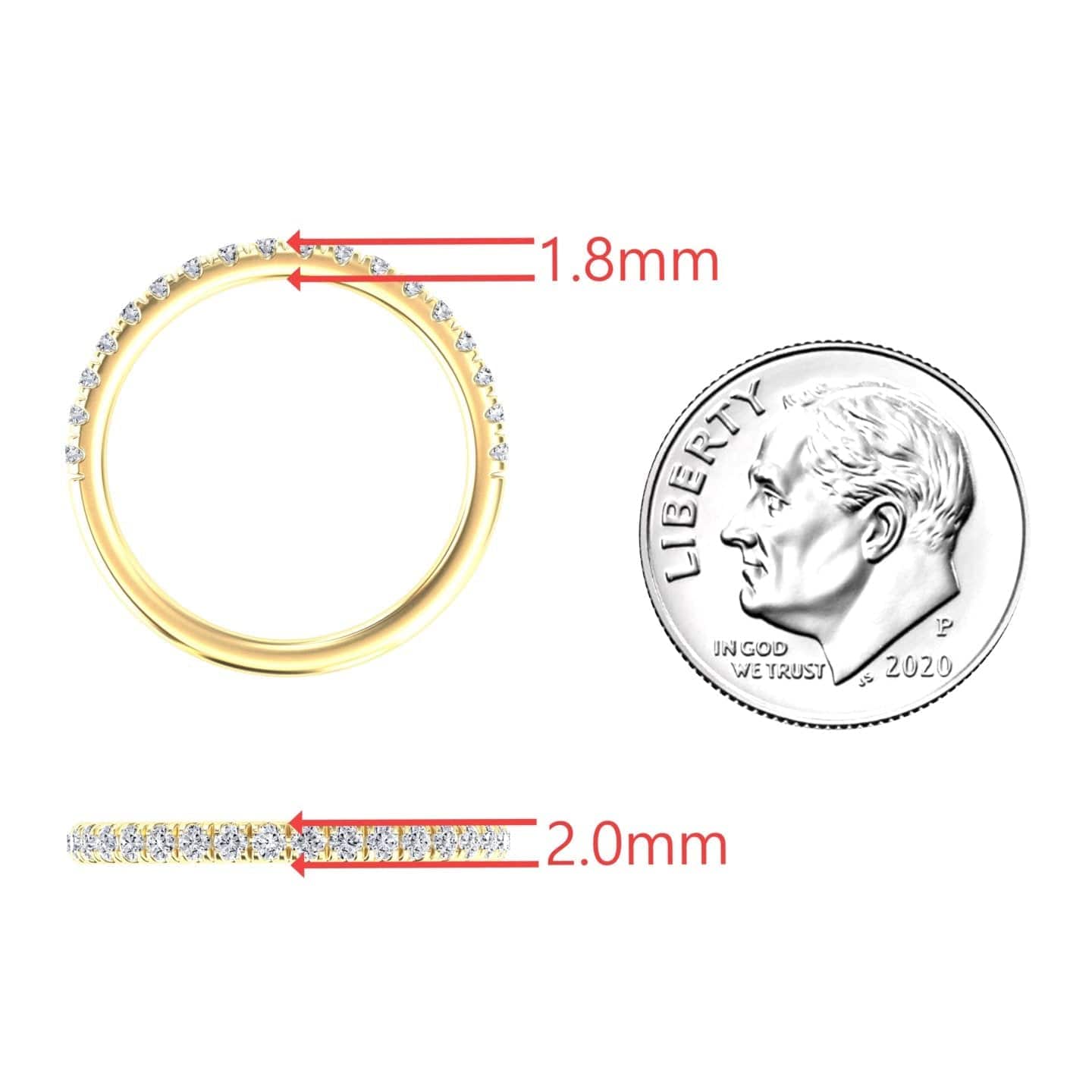 White Diamond Half Eternity Wedding Band - Avantika