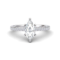 White Diamond Modern Pave Set Engagement Ring - Nerissa