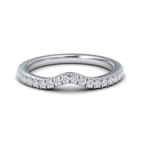 White Diamond Three-Quarter Curved Wedding Band - Chunhua