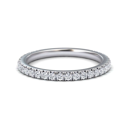 White Diamond Classic Three-Quarter Wedding Band - Rupal