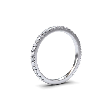 White Diamond Classic Three-Quarter Wedding Band - Rupal