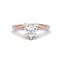 White Diamond Elegant Pave Solitaire Engagement Ring - Anahi