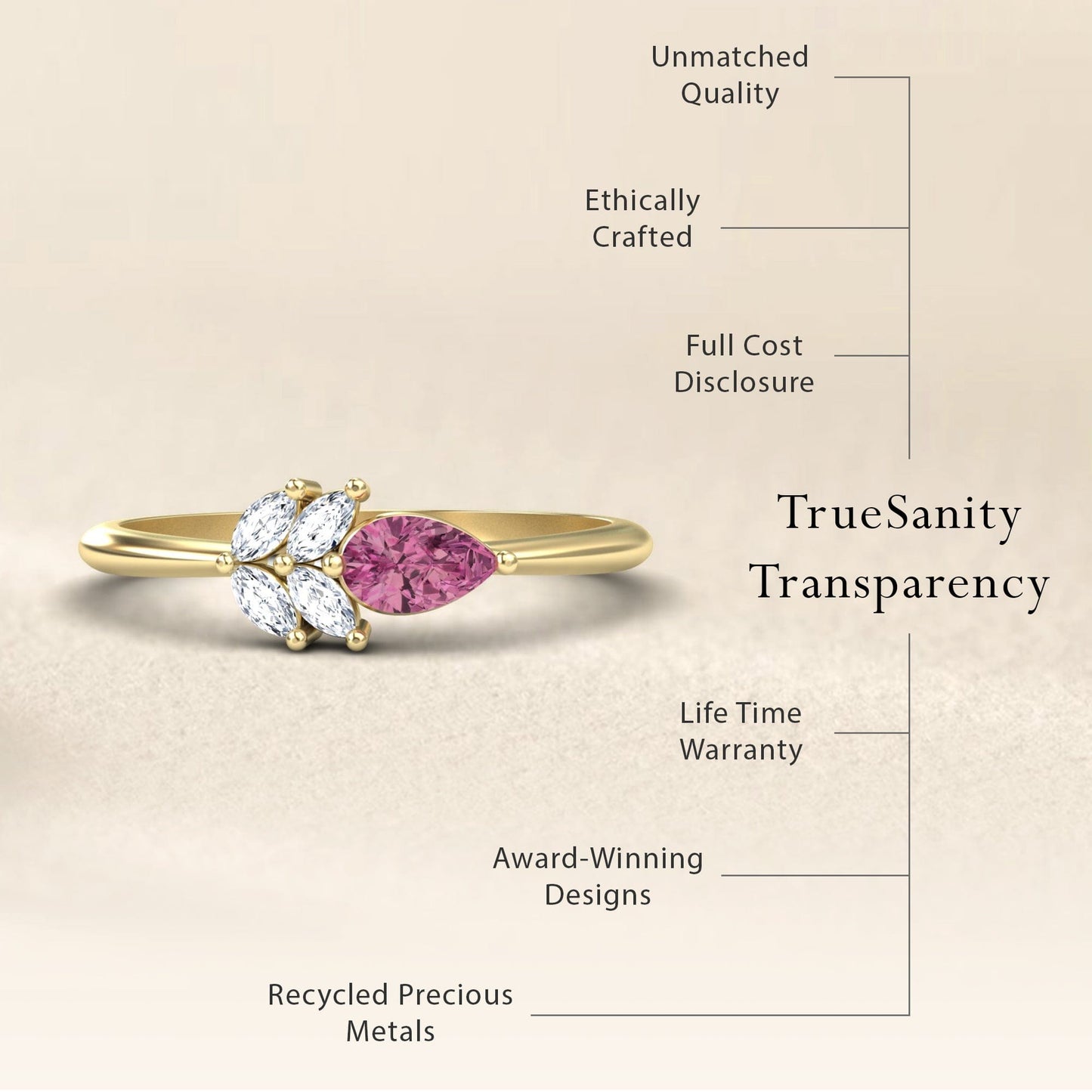 Pink Tourmaline & Diamond Fancy Ring - Julia