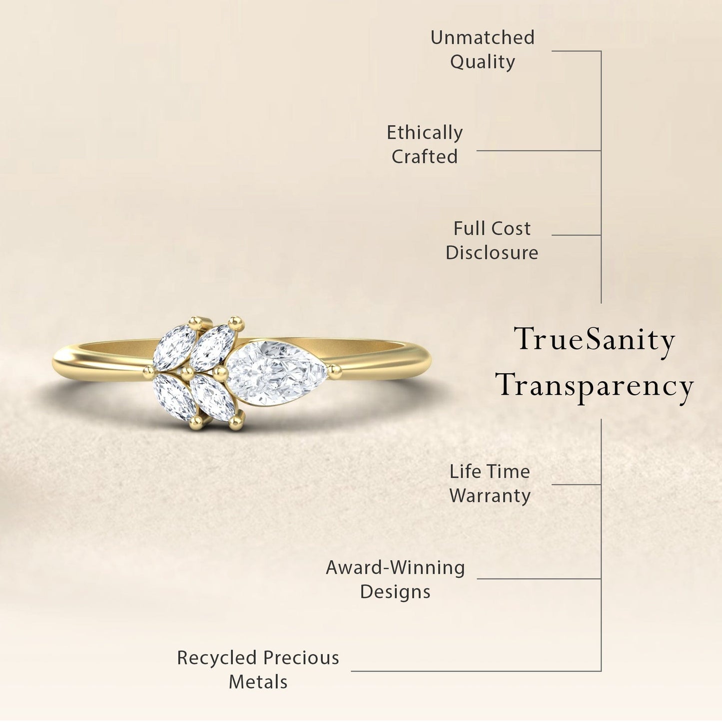 White Diamond Fancy Ring - Julia