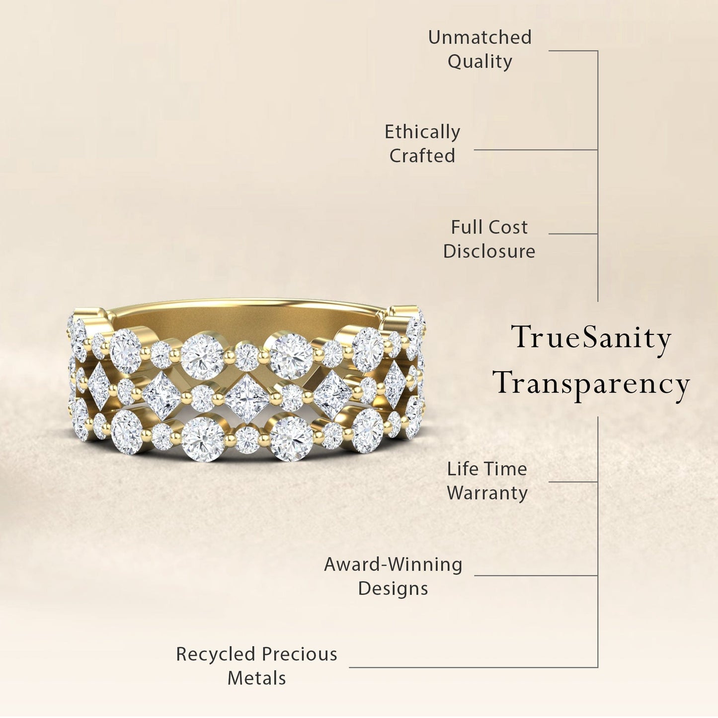 Diamond Lace Band Ring - Victoria