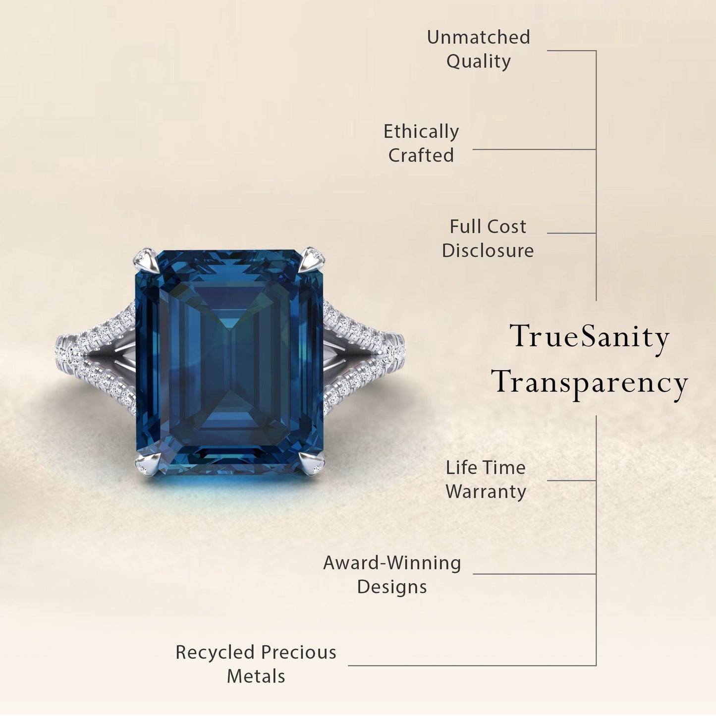 London Blue Topaz & Diamond Cocktail Ring - Ziya