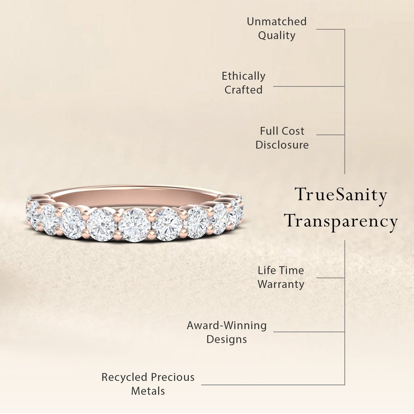 White Diamond Half Eternity Wedding Ring - Parveen