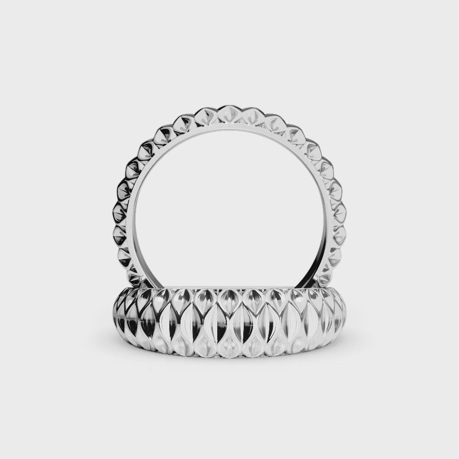 Textured Gold Dome Band - Vera