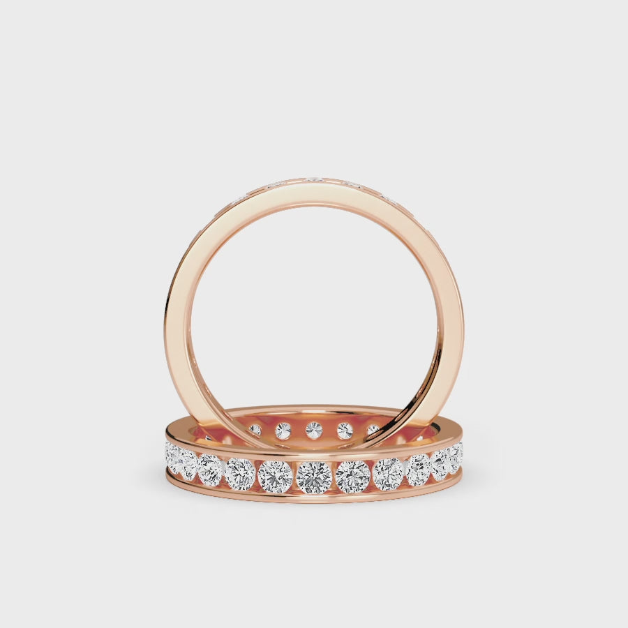 video showing White Diamond Channel-Set Eternity Band